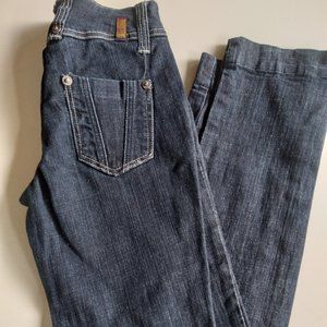 girls jeans size 3 waist is 26 inseam 31 hemmed